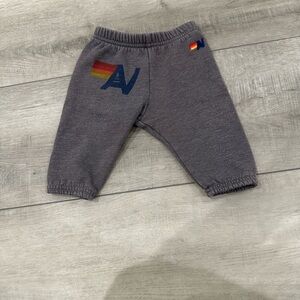 Aviator Nation Kids Gray Sweatpants with Rainbow Logo